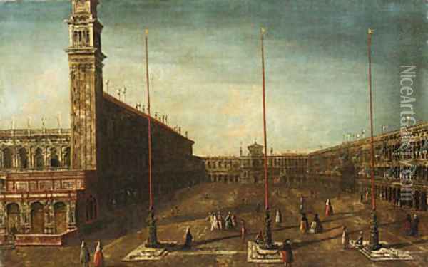 The Piazza San Marco, Venice, looking West towards San Geminiano Oil Painting - Francesco Albotto