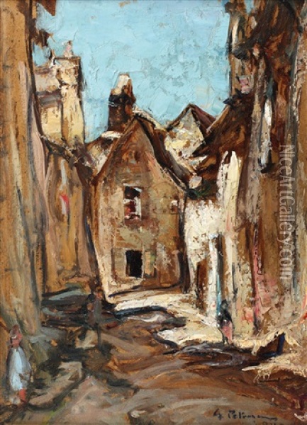 Strada Din Vitre Oil Painting - Gheorghe Petrascu