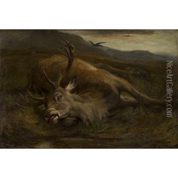 The Dead Stag Oil Painting - Robert L. Alexander