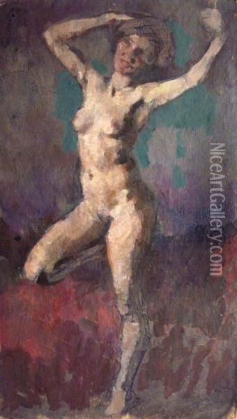 Stehender Weiblicher Akt Oil Painting - Paul Paede