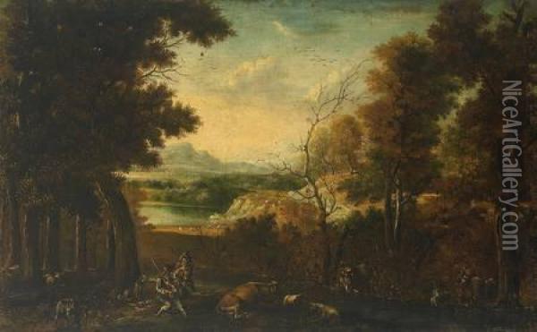 Arkadische Landschaft Oil Painting - Joachim-Franz Beich