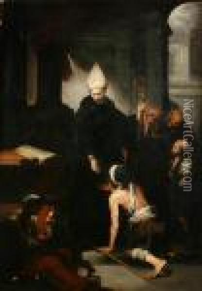 Beggars In The Church Oil Painting - Bartolome Esteban Murillo