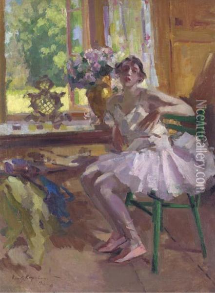 A Ballerina At Her Toilette Oil Painting - Konstantin Alexeievitch Korovin