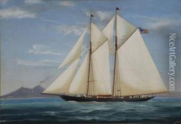 Barca A Vela In Navigazione Oil Painting - Antonio de Simone