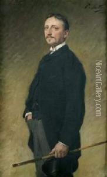Portrait D'homme En Jaquette Oil Painting - Paul Mathey