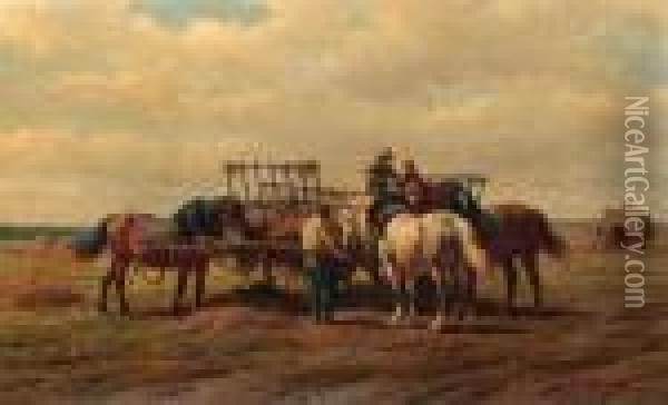 The Hay Harvest Oil Painting - Willem Carel Nakken