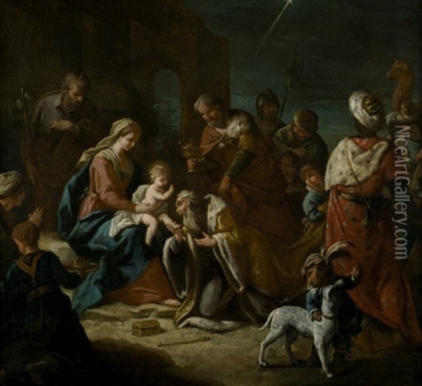Die Anbetung Der Heiligen Drei Konige Oil Painting - Jacopo di Paolo Marieschi