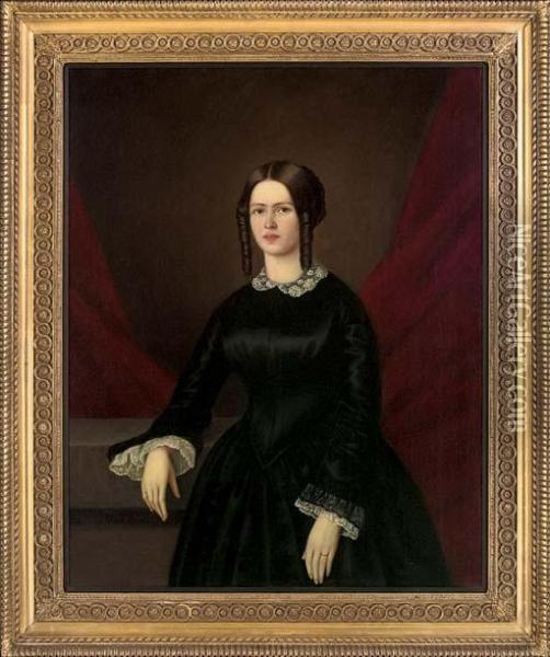 Portrait Of A Mrs Sarah Smith Oil Painting - N. Lowenstehn
