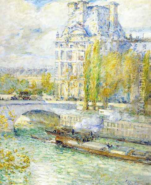 Le Louvre et le Pont Royal Oil Painting - Frederick Childe Hassam