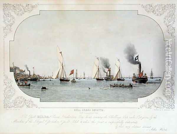 The Hull Grand Regatta, 1847 Oil Painting - John Ward