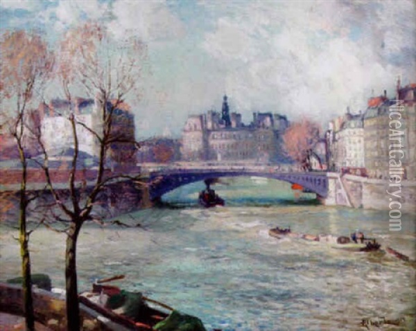 La Seine, Paris Oil Painting - Gustaf Albert