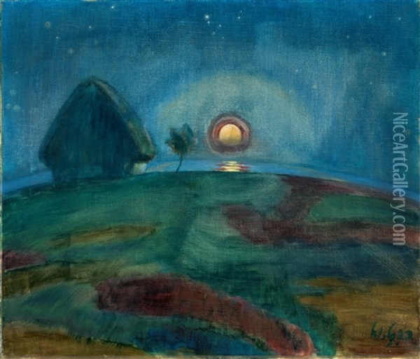 Mondaufgang Auf Hiddensoe Oil Painting - Walter Gramatte
