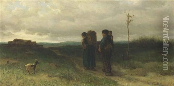 The Parting Day (huiswaarts) Oil Painting - Jozef Israels