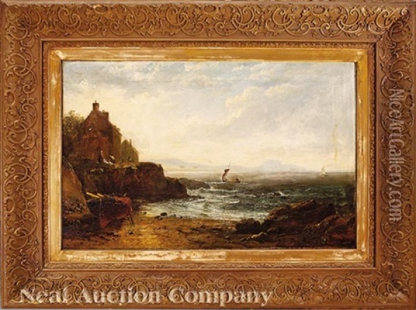 Scottish Coastal Scene Oil Painting - Edmund Thornton Crawford