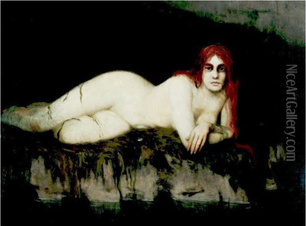 Mermaid Oil Painting - Curt Agthe
