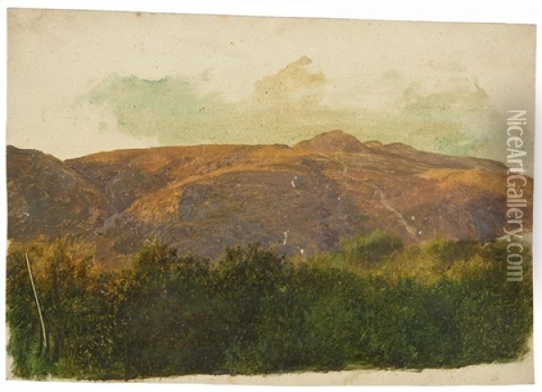 Weite Landschaft Im Riesengebirge (?) Oil Painting - August Bedrich Piepenhagen