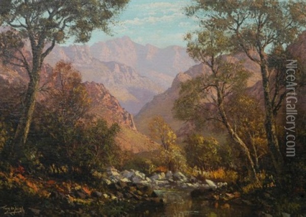 Hex River Valley Oil Painting - Tinus de Jongh