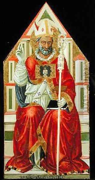 St Blaise d 316 1445 Oil Painting - Bicci Di Lorenzo