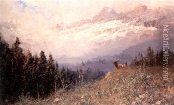 Glacier Park Landcape Oil Painting - John Fery