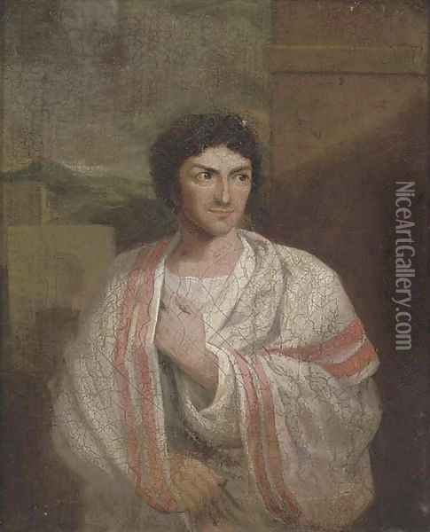 Portrait of a gentleman, half-length, as a Roman Senator Oil Painting - Jean Auguste Dominique Ingres