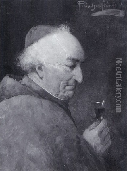 Kardinal Mit Weinglas Oil Painting - Alois Heinrich Priechenfried