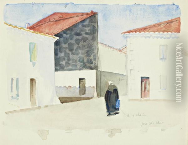 La Vieille Du Village Oil Painting - Rene Georges Hermann-Paul