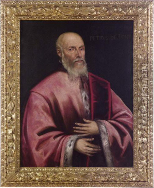 Ritratto Del Senatore Pietro Da Ponteolio Oil Painting - Leandro Bassano
