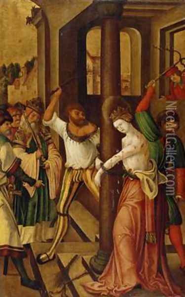 The Flagellation of St Catherine 1514 Oil Painting - H.G. Monogrammist