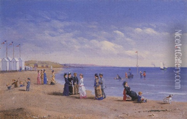 The Day Spent At The Beach Oil Painting - Conrad Wise Chapman
