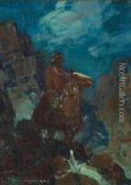 A Navajo Oil Painting - Frank Tenney Johnson