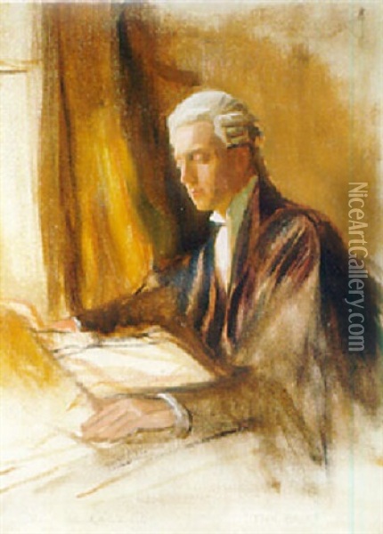 The Brief- A Portrait Of Paul De Laszlo, The Artist's Third Son Oil Painting - Philip Alexius De Laszlo