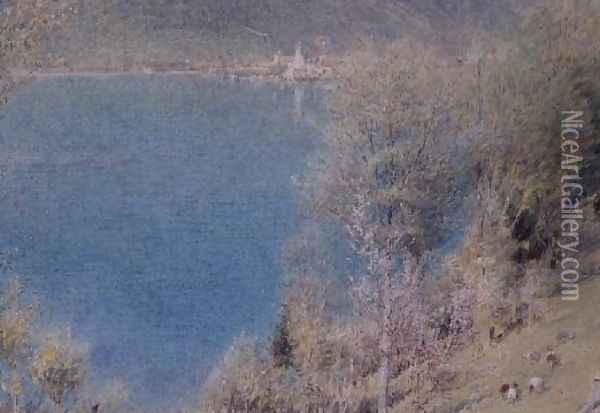 Witznan Lake Lucerne Oil Painting - Albert Goodwin