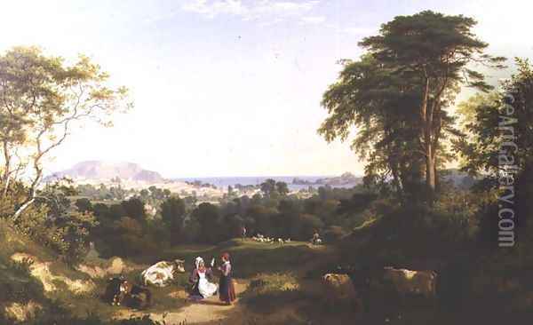 View of St. Helier with Fort Regent, 1833 Oil Painting - Philip Hutchins Rogers