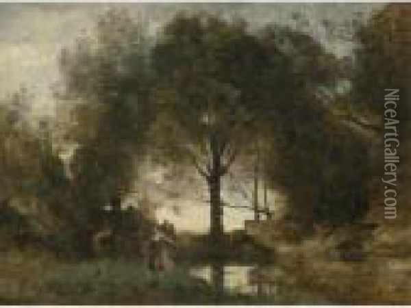 Nymphes Et Faunes Oil Painting - Jean-Baptiste-Camille Corot