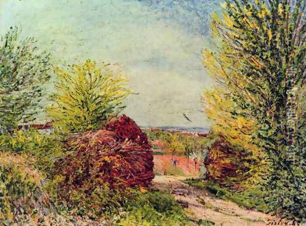 Away in Veneux Nadon in spring Oil Painting - Alfred Sisley