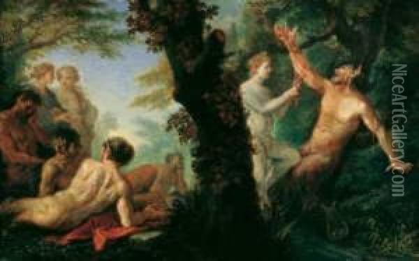 Mythologische Szenen Mit Apollo Und Marsyas Oil Painting - Cirlce Of Filippo Lauri