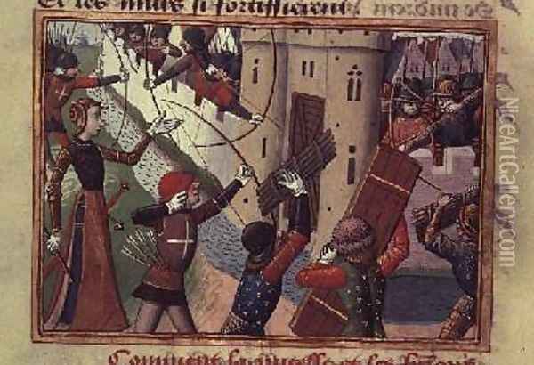 The Siege of Paris by Joan of Arc 1412-31 in 1429 Oil Painting - de Paris (known as Auvergne) Martial