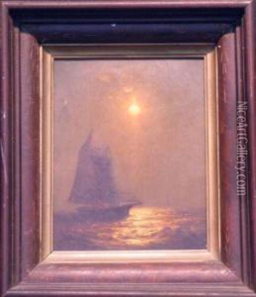 Sail At Sunset Oil Painting - Warren W. Sheppard