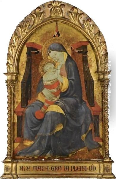 The Madonna And Child Enthroned Oil Painting - Paolo Uccello