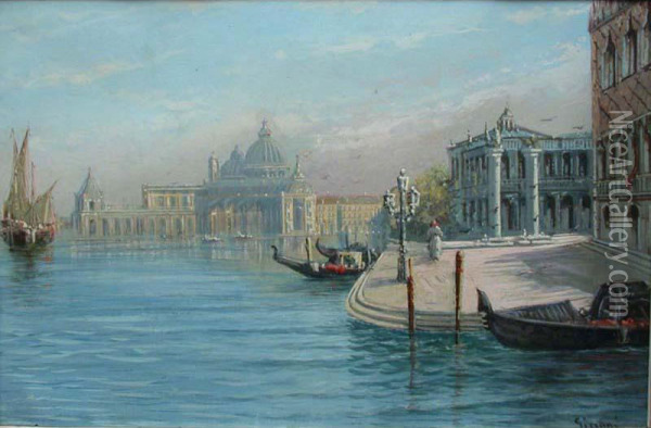 Veduta Del Canale
Di Venezia Oil Painting - Girolamo Gianni