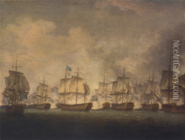 The Battle Of The Dogger Bank, 5th August, 1781 Oil Painting - Richard Paton
