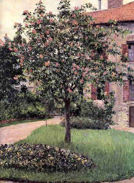 Petit Gennevilliers Facade Southeast Of The Artists Studio Overlooking The Garden Spring Oil Painting - Gustave Caillebotte
