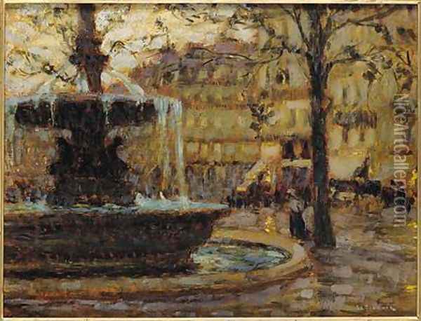Place du Palais Royal Oil Painting - Henri Eugene Augustin Le Sidaner