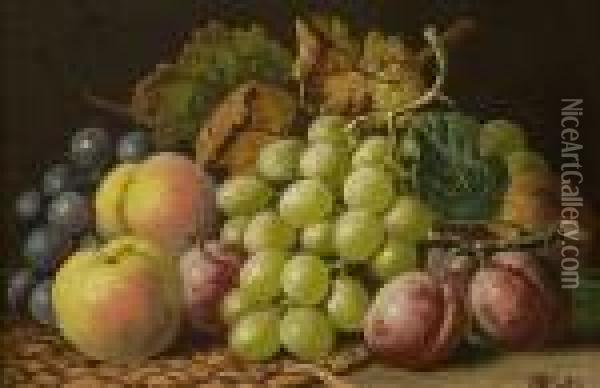 Pair Of Still Lifes With Fruit Oil Painting - Charles Thomas Bale