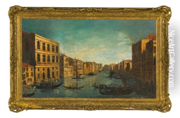 Veduta Di Venezia Con Il Canal Grande Da Palazzo Grimani A Ca' Foscari Oil Painting - William James