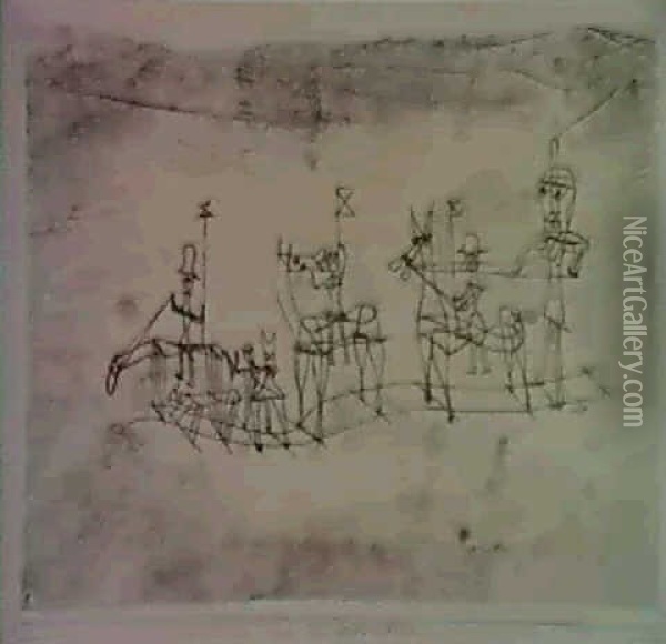 Festzug Auf Schienen Oil Painting - Paul Klee