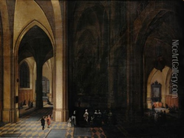 Church Interior Oil Painting - Peeter Neeffs the Elder