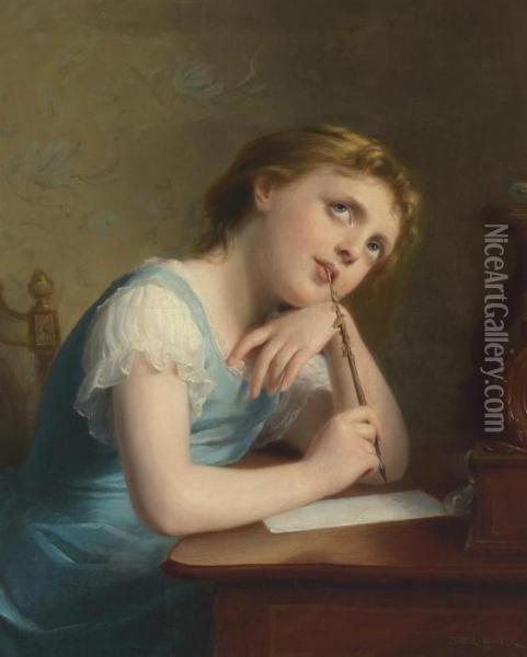 Distant Thoughts Oil Painting - Fritz Zuber-Buhler