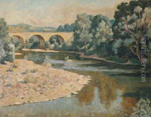 Bridge Over The Allier Oil Painting - Roger Fry