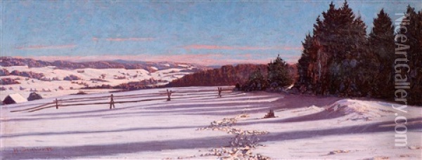 Landschaft Bei Bernau Oil Painting - Hermann Dischler
